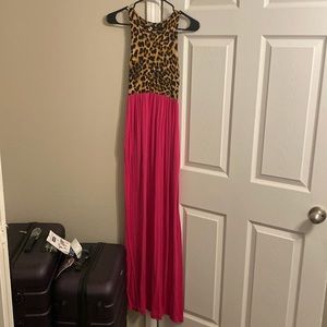 Maxi leopard dress size small.